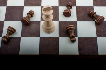 Chess board with chess pieces