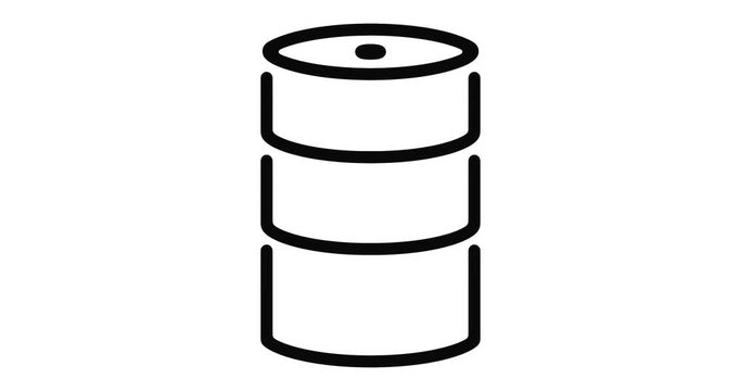 Barrel line icon motion graphic animation with alpha channel.