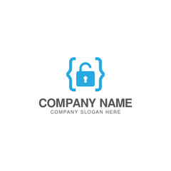 Unlock code logo vector design template