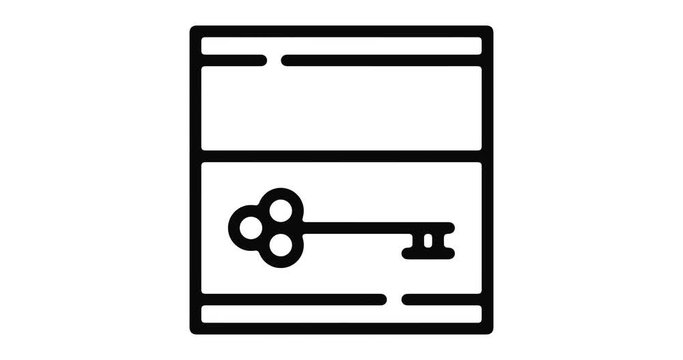 Key line icon motion graphic animation with alpha channel.