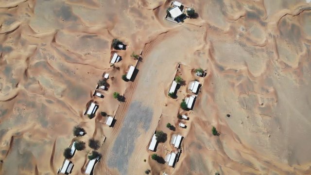 Aerial 300m over the old area of al Madame, to the south of Dubai, in Sharjah, UAE.