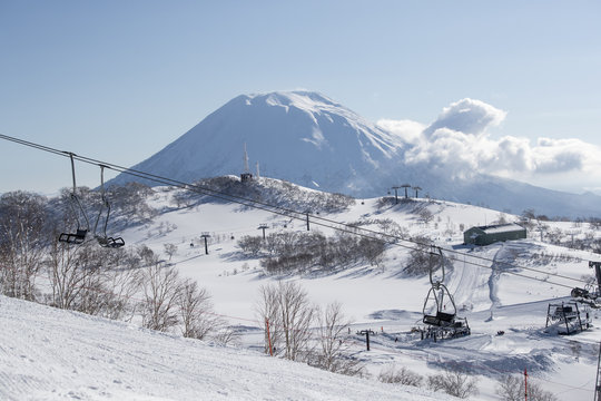 Ski field with Mountain Y_tei