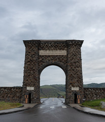 Roosevelt Arch on Overcast Day