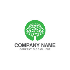 Tree green logo design vector