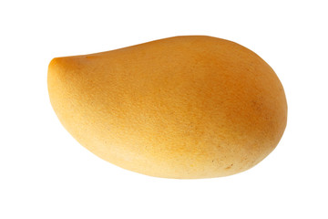 Yellow mango fruit isolated on white background