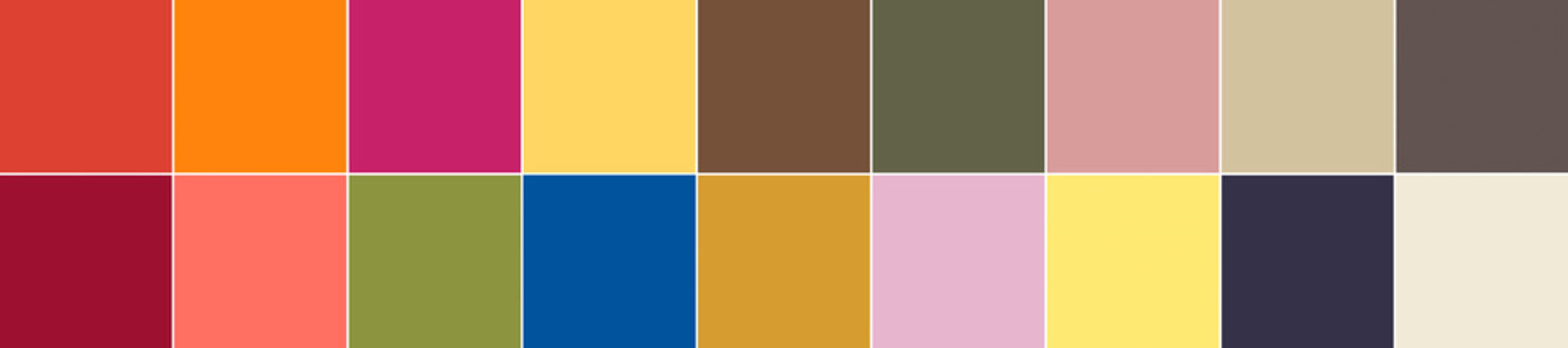 18 Pantone Colors Of The Season Spring Summer 2019 Palette. Pantone NY And London Fashion Week Colors. Top 14 + 4 Neutrals