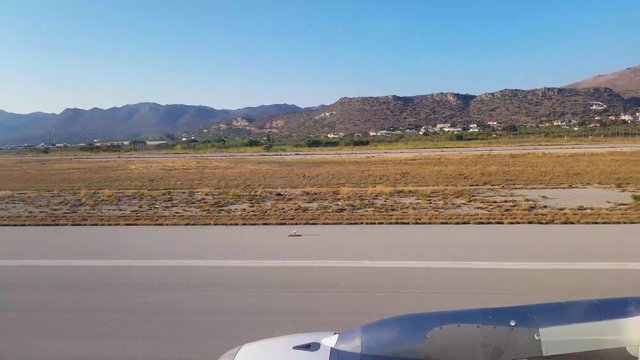 Landing in Chania airport, Crete, Greece