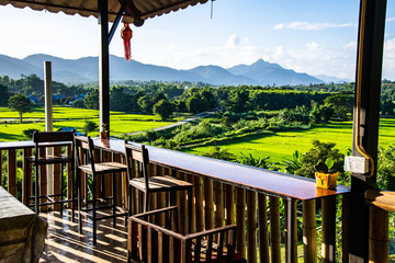 Rice field in Muang Pan district of Lampang province