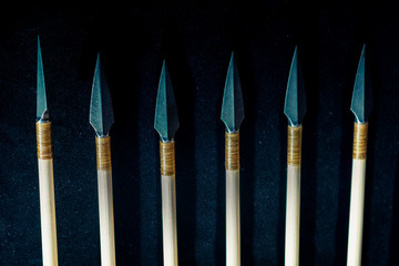 Old  style old wooden arrows
