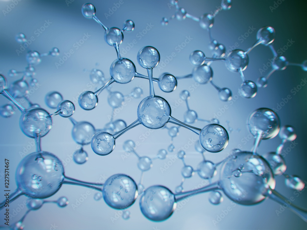 Canvas Prints science background with molecule or atom, abstract structure for science or medical background.