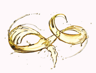 Olive or engine oil splash isolated on white background.