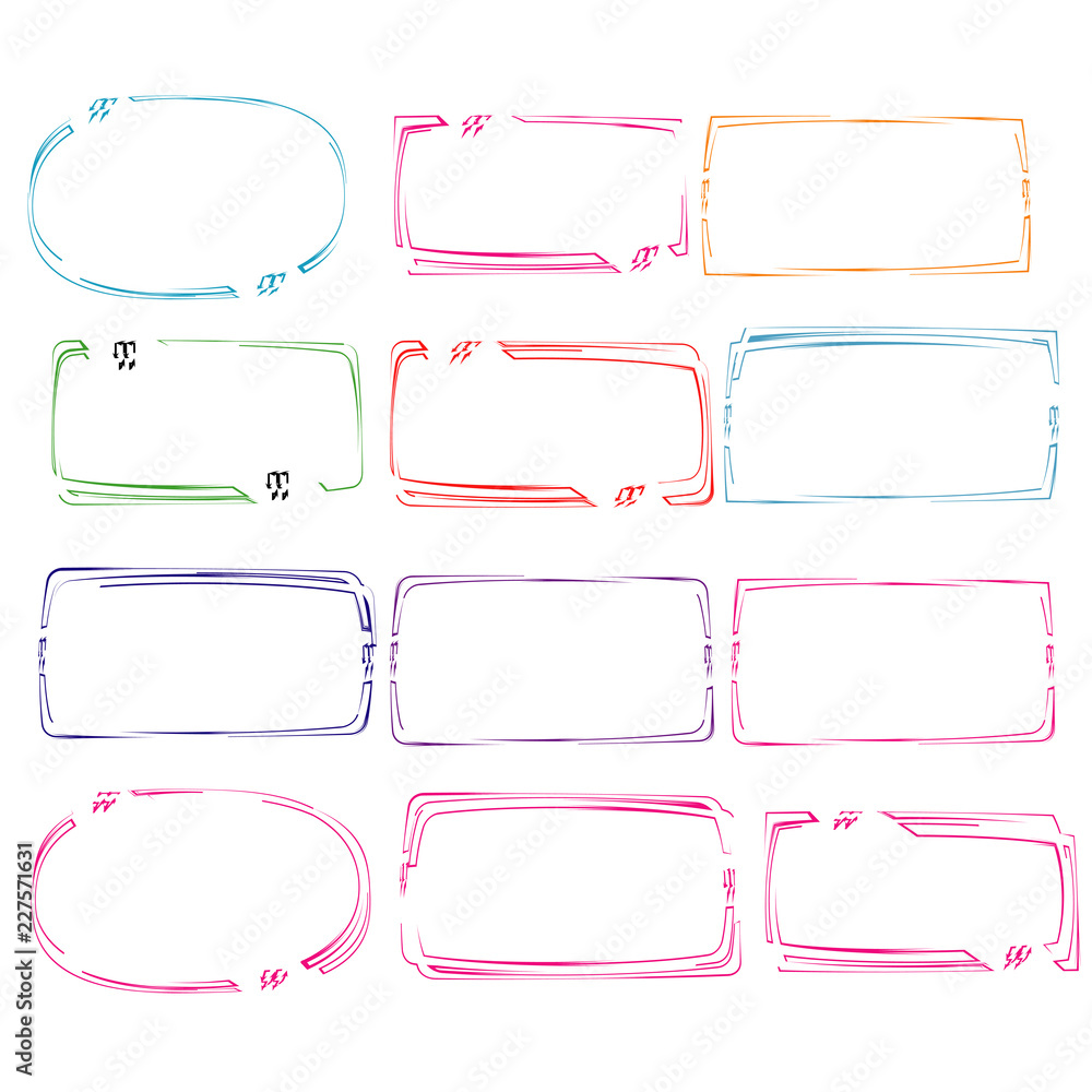 Aufkleber text box frame template vector