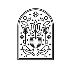 bird logo with monoline style