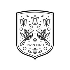 bird logo with monoline style