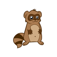 Cute cartoon raccoon