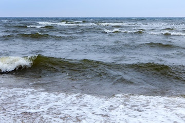 Fototapeta na wymiar Beautiful seascape on the Baltic Sea coast in spring.
