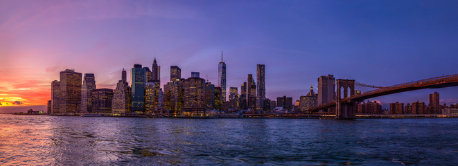 Fototapeta na wymiar Panorama of New York City from Brooklyn