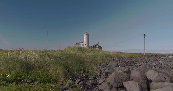 A lighthouse in Gr&radic;&ge;tta, Iceland.