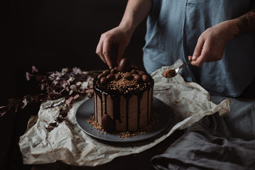 easter dark chocolate egg cake