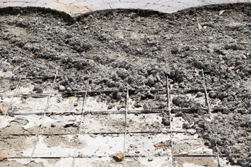 Fototapeta premium Concrete pouring in road construction.