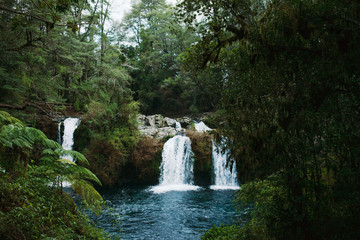 Scenic view of a waterfall in Patagonia