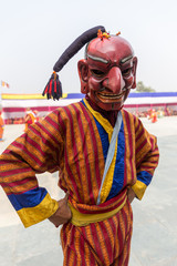 Tibetan buddhism ,Mask dance ,cham at Bhutan temple