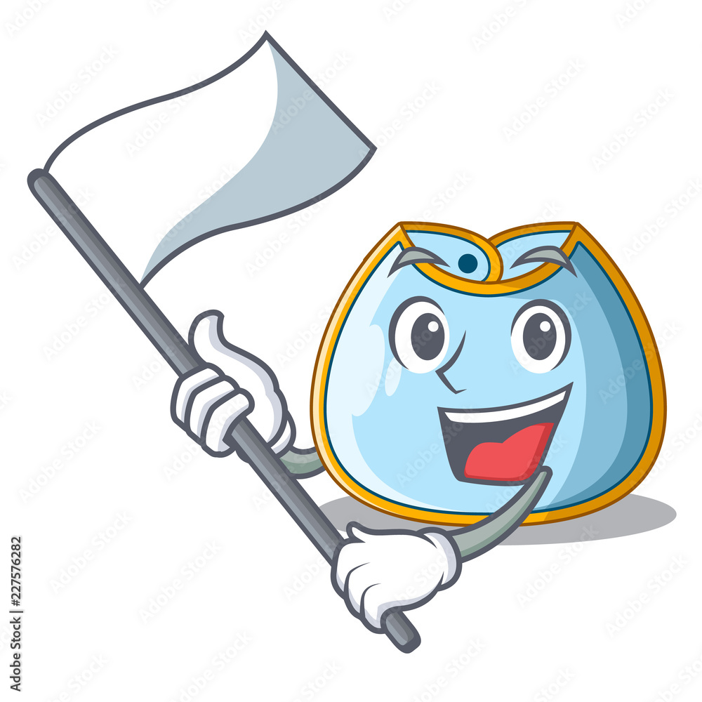 Sticker with flag baby bib isolated on the mascot