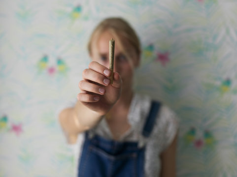 Anonymous woman showing joint