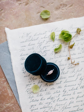 Beautiful ring in a ring box