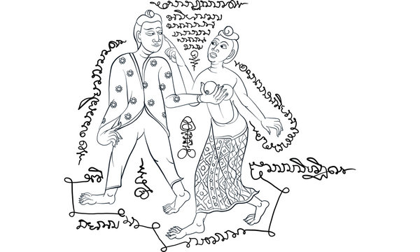 Thai tradition painting,Thai tattoo, vector