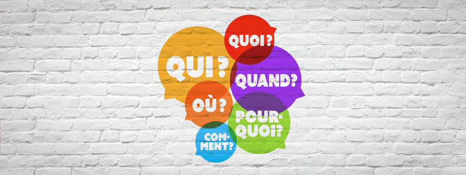Bulles "quoi, qui, o&ugrave;, quand, comment, pourquoi ?"