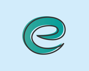 Letter ''E'' Logo shading