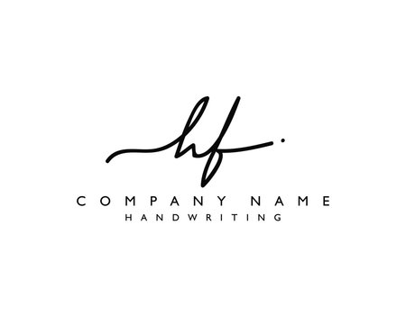 H F Initial handwriting logo