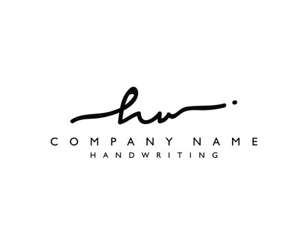 H W Initial handwriting logo