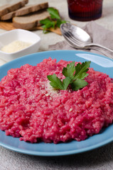 Traditional beetroot risotto