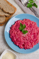 Traditional beetroot risotto