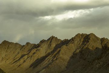 evening overcast sky over the mountains