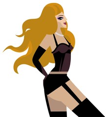 sensual woman in stockings