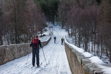 Cross country skiiing in the Cairngorm Mountains of Scotland