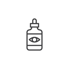 Eye Drop Bottle outline icon. linear style sign for mobile concept and web design. Dropper bottle simple line vector icon. Symbol, logo illustration. Pixel perfect vector graphics