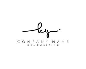 Fototapeta premium K Y Initial handwriting logo
