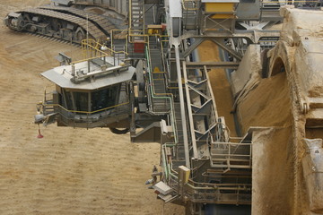 Steuerkanzel eines Schaufelradbaggers