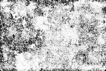 Texture of scratches, cracks, dust, chips, scuffs. Abstract monochrome grunge background. Vintage black and white surface. Vector dark dirty pattern