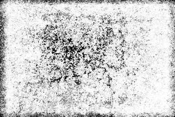 Texture of scratches, cracks, dust, chips, scuffs. Abstract monochrome grunge background. Vintage black and white surface. Vector dark dirty pattern