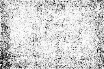 Texture of scratches, cracks, dust, chips, scuffs. Abstract monochrome grunge background. Vintage black and white surface. Vector dark dirty pattern