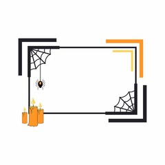 Halloween holiday frame. Web vector banner, design element