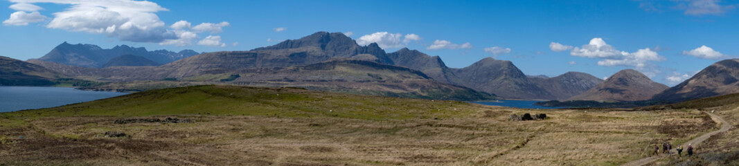 Fototapeta na wymiar Panorama of the Cuillin of Skye in early summer