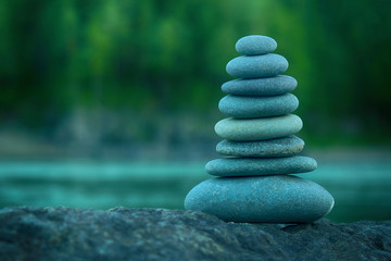 Stone pyramid. Close up.