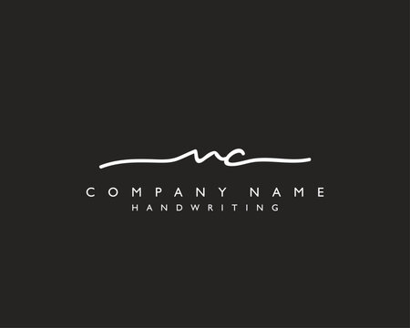N C Initial handwriting logo