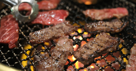 Beef in Japanese barbecue restaurant